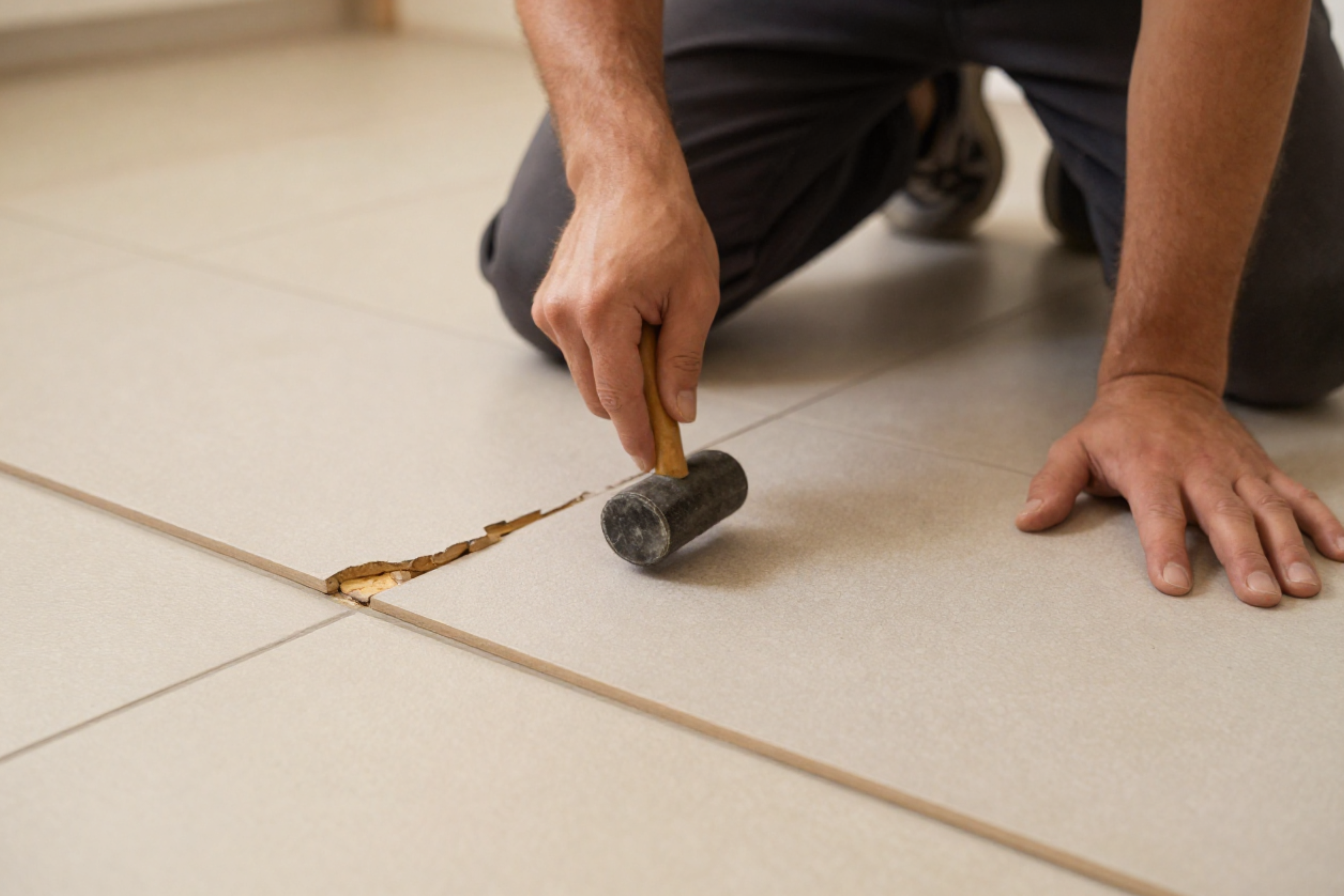 Loose or hollow-sounding tiles